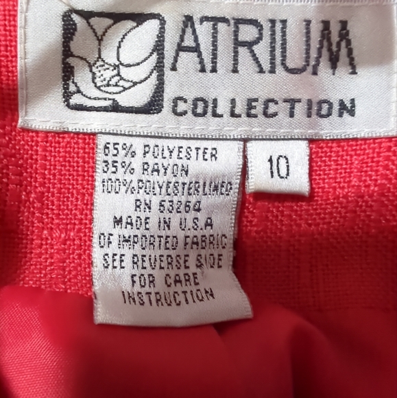 Vtg Atrium Collection Deep Reddish Pink Jacket Blazer Size 10 Shoulder Pads - Picture 3 of 9